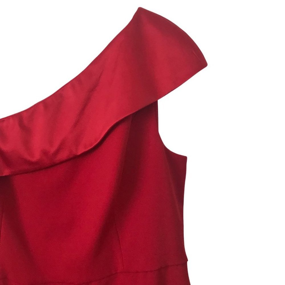 Adrianna Papell One Shoulder Jumpsuit Red 14 - Picture 12 of 17